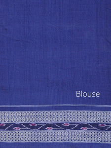 Offwhite and Blue Sambalpuri Ikat Cotton Saree - Crafts Collection