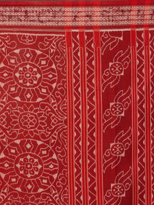 CraftsCollection.in - Black and Red Sambalpuri Bomkai Cotton Saree