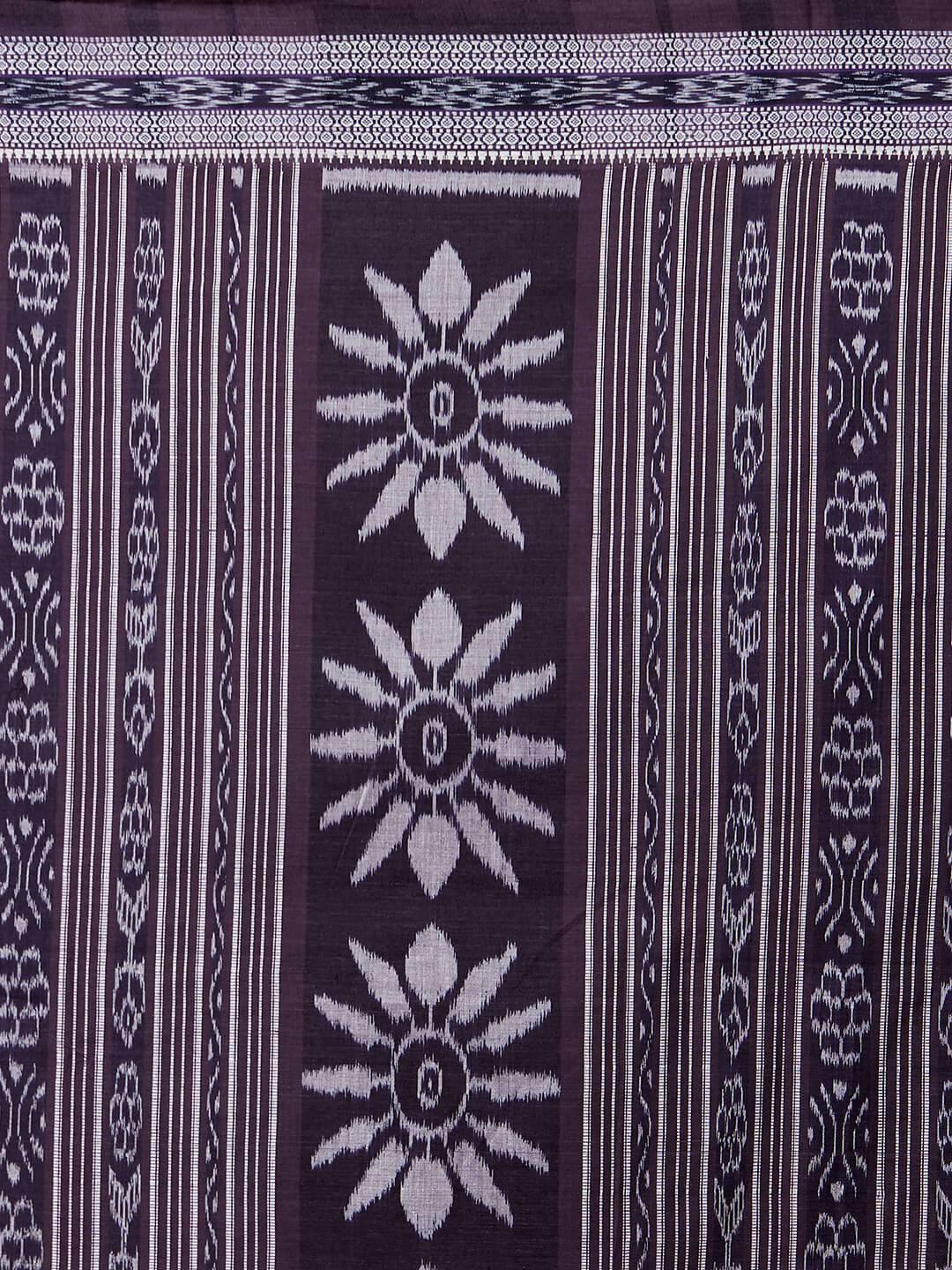 CraftsCollection.in - Purple Badabag Odisha Cotton Saree