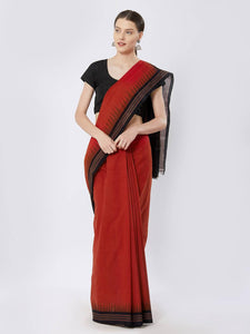 CraftsCollection.in - Red Sambalpuri Cotton Saree