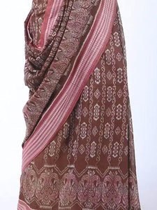 Brown Sambalpuri Double Ikat Saree - Crafts Collection