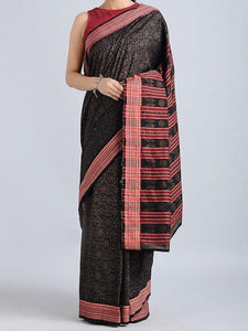 Black Sambalpuri Cotton  Bomkai Saree - Crafts Collection