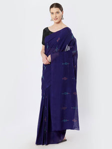 CraftsCollection.in - Purple Sambalpuri Cotton Saree