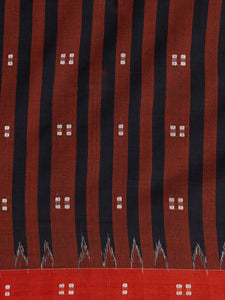 CraftsCollection.in - Black & Red Sambalpuri Cotton Saree
