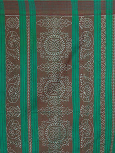 CraftsCollection.in - Blue Sambalpuri Double Ikat Cotton Saree