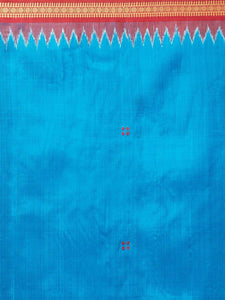 CraftsCollection.in -Blue Maroon Odisha Sambalpuri Silk Saree
