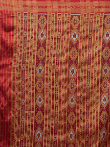 CraftsCollection.in - Yellow Odisha Sambalpuri  Silk  Saree