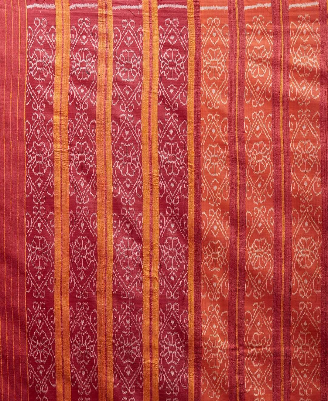 CraftsCollection.in -  Beige Gangajamuna Tussar Silk Sambalpuri Ikat Saree