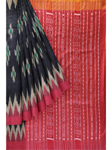 Black Gangajamuna Tussar Silk Sambalpuri Saree - Crafts Collection