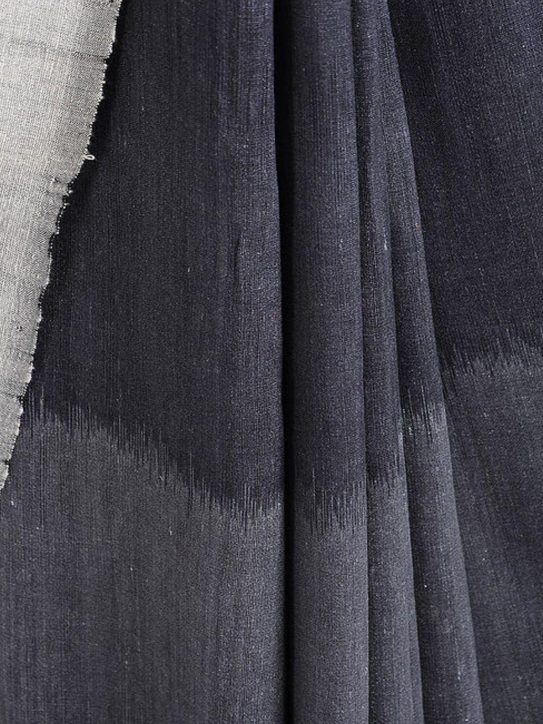 Black Eri Tussar silk shaded saree - Crafts Collection