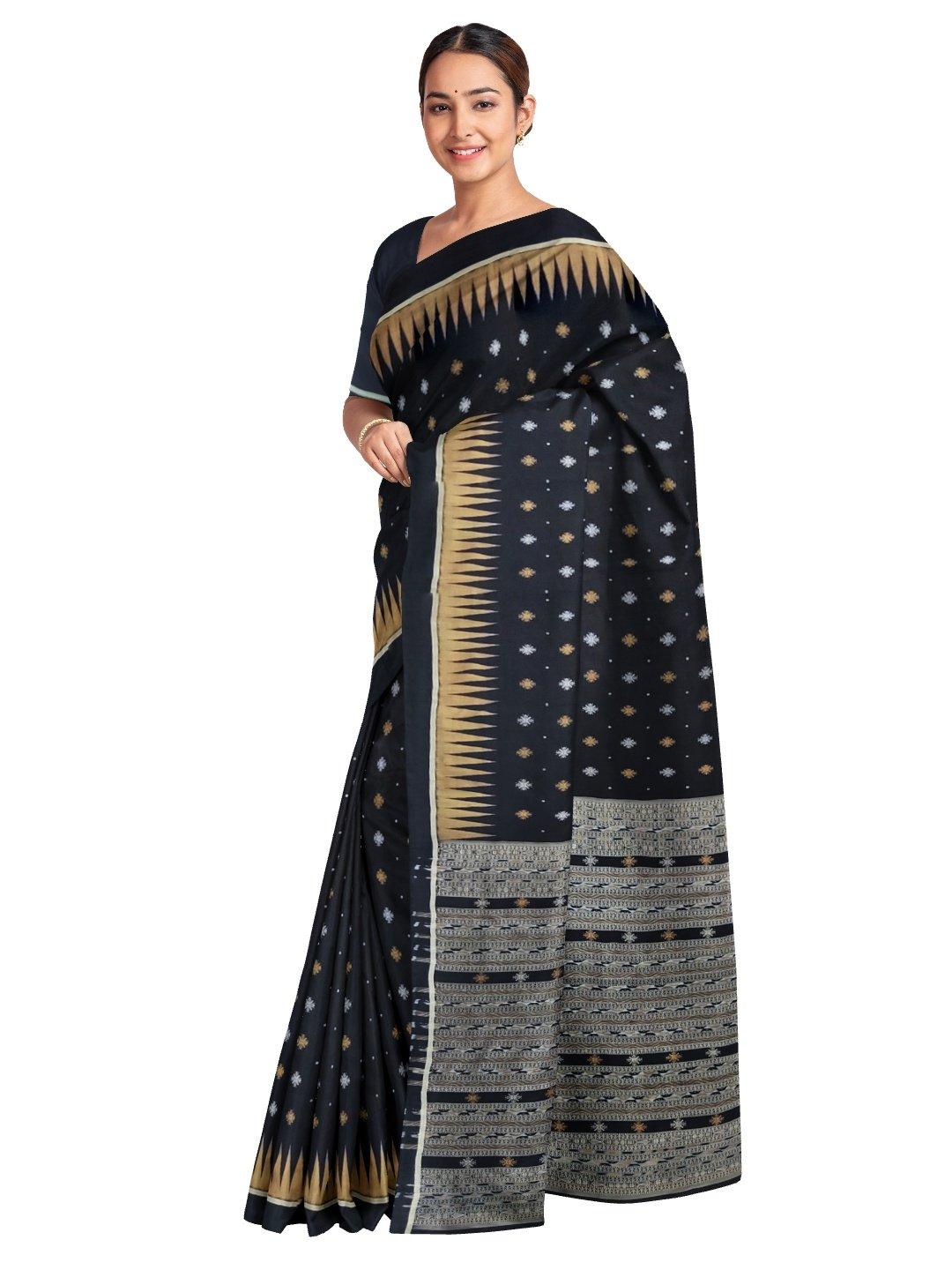 Black Sambalpuri Silk Saree - Crafts Collection