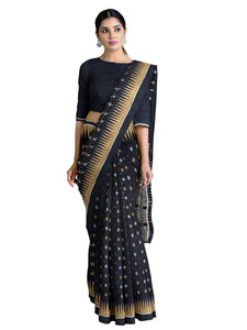 Black Sambalpuri Silk Saree - Crafts Collection
