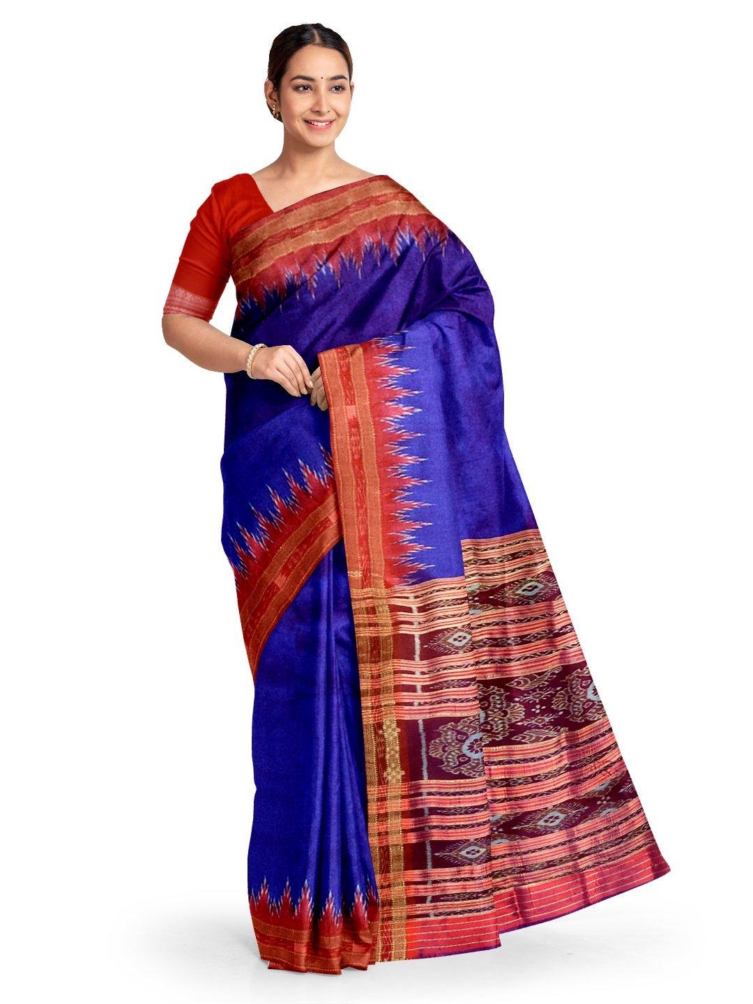 Violet Odisha Khandua Sambalpuri Silk Saree - Crafts Collection
