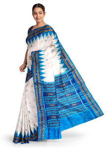 Off white Odisha Khandua Sambalpuri Silk Saree - Crafts Collection
