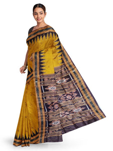 Mustard Yellow Odisha Khandua Sambalpuri Silk Saree - Crafts Collection