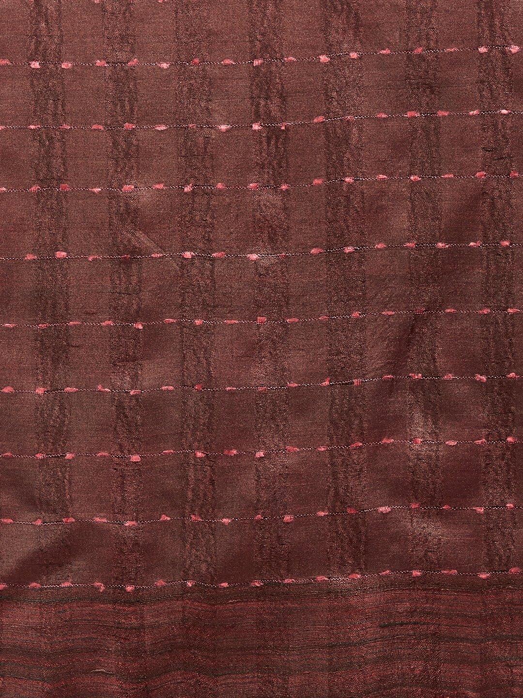 CraftsCollection.in -Maroon Tussar Silk Stole