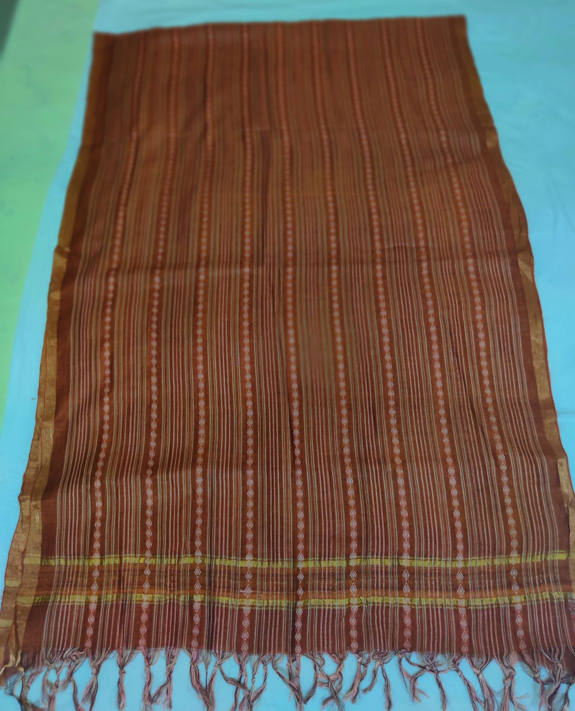 Rust Tussar Silk Sambalpuri Stole