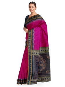Pink Odisha Khandua Sambalpuri Silk Saree - Crafts Collection