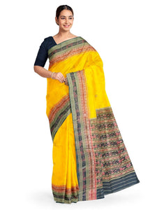 Yellow Sachipar Sambalpuri Silk Saree - Crafts Collection