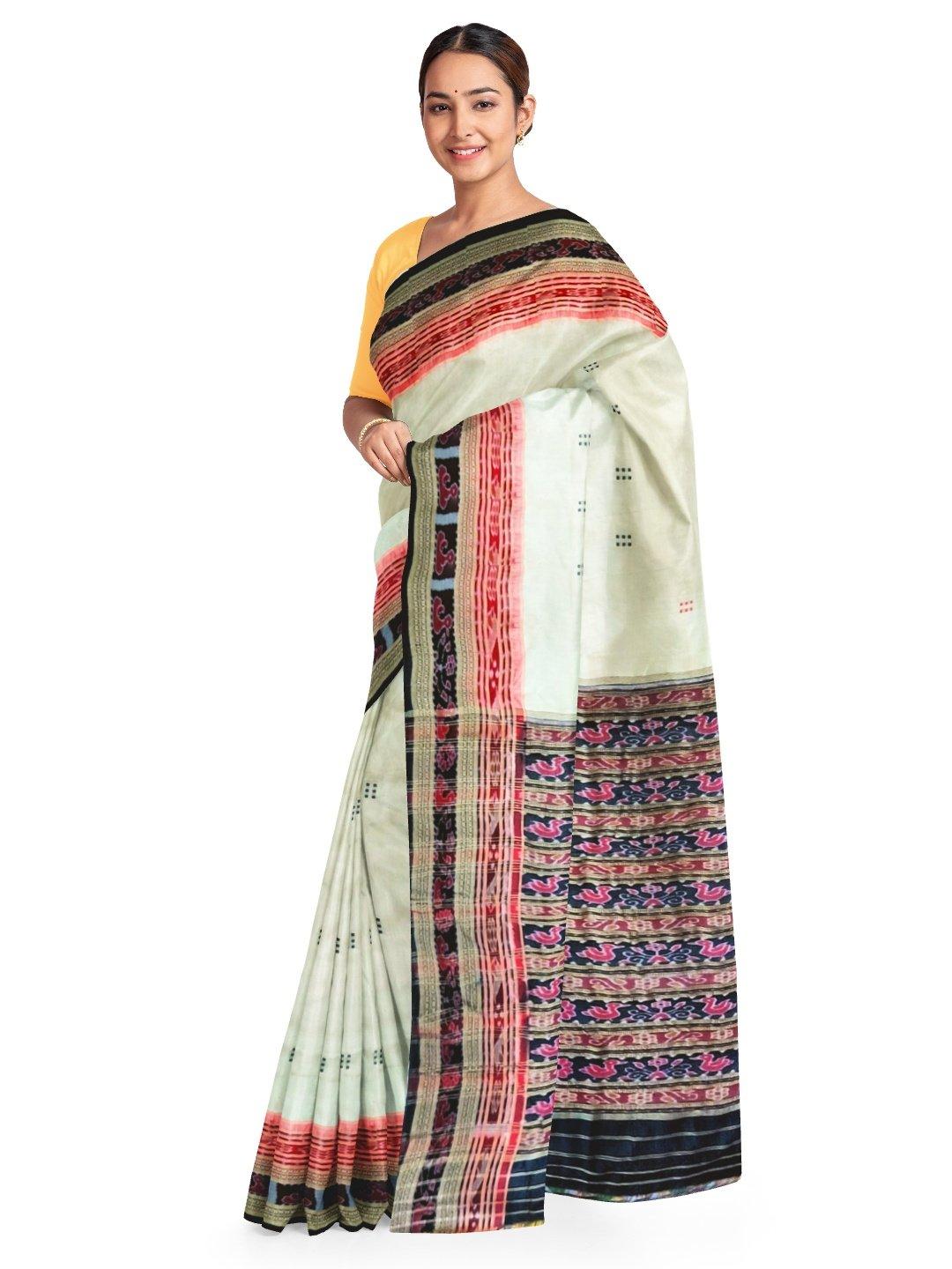 Beige Sachipar Sambalpuri Silk Saree - Crafts Collection