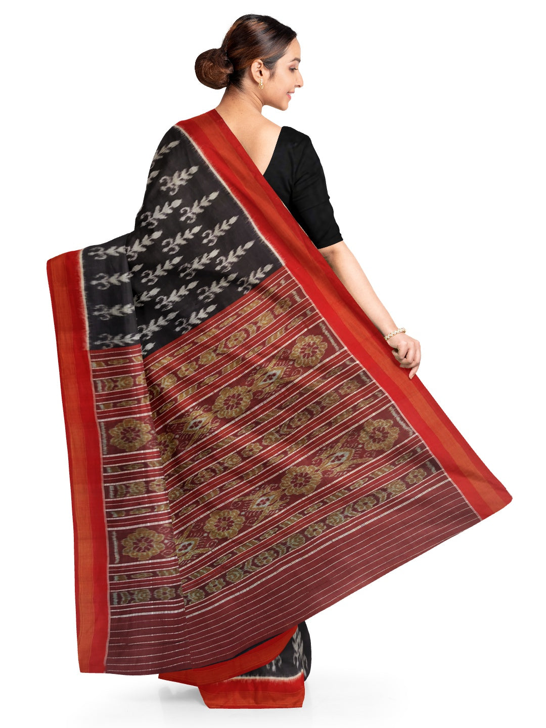 Black and Red Cotton Odisha Ikat saree