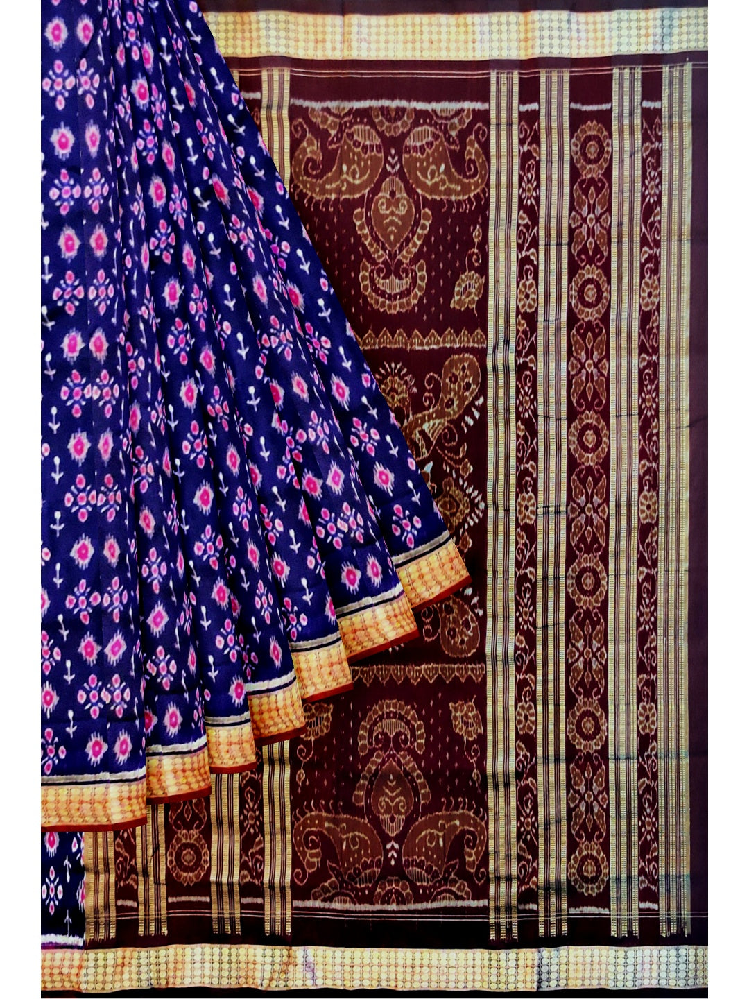 Purple Odisha Bomkai Silk Saree