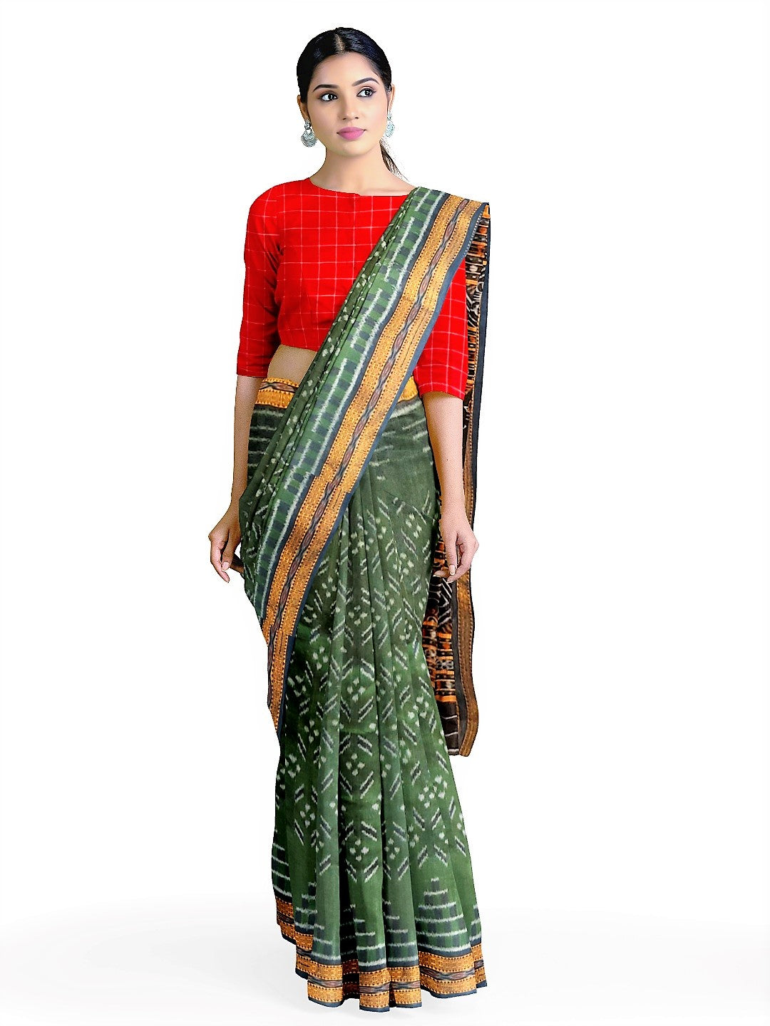 Green Odisha Khandua Silk Saree