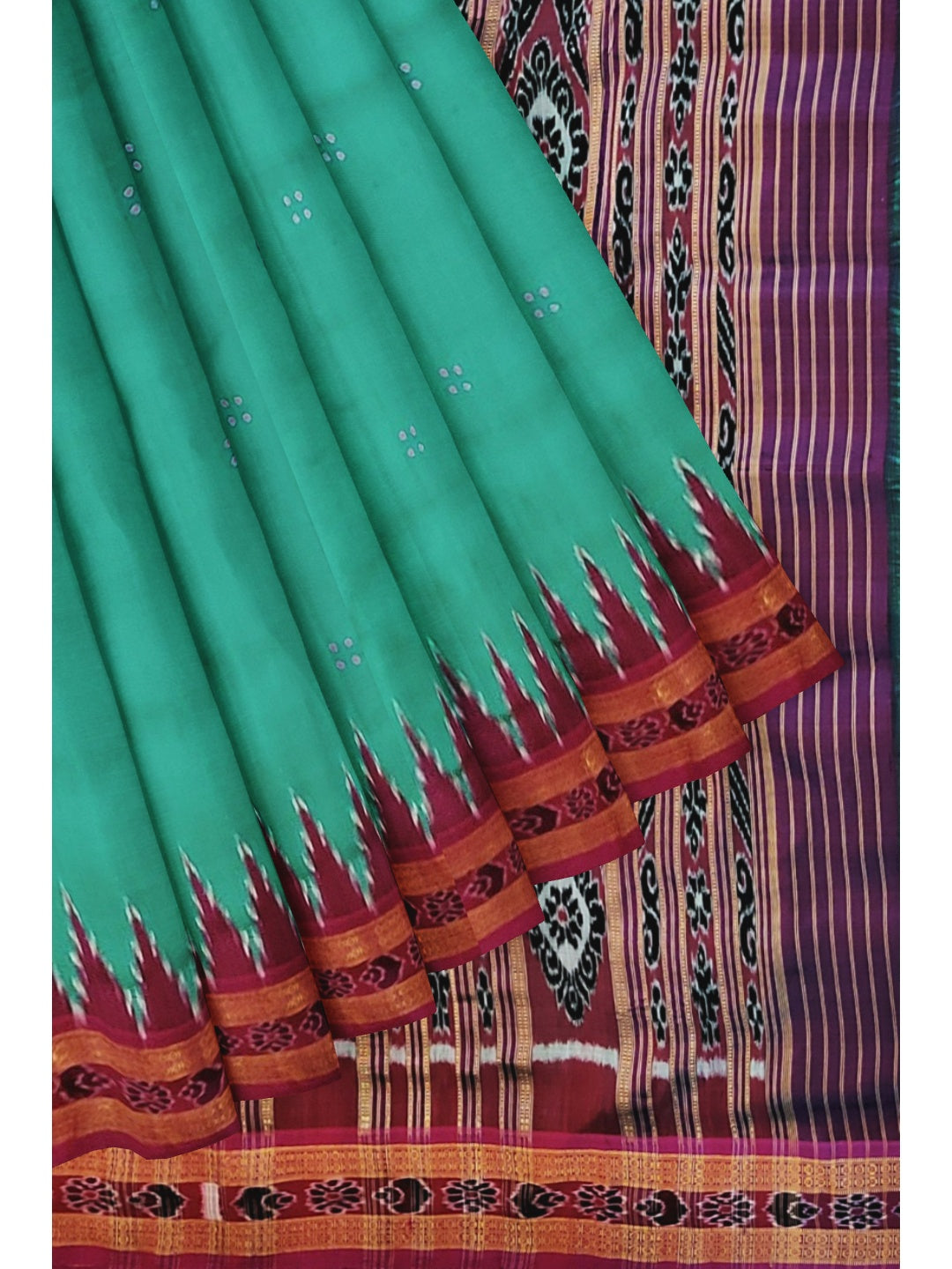 Green and Pink Khandua Silk Saree