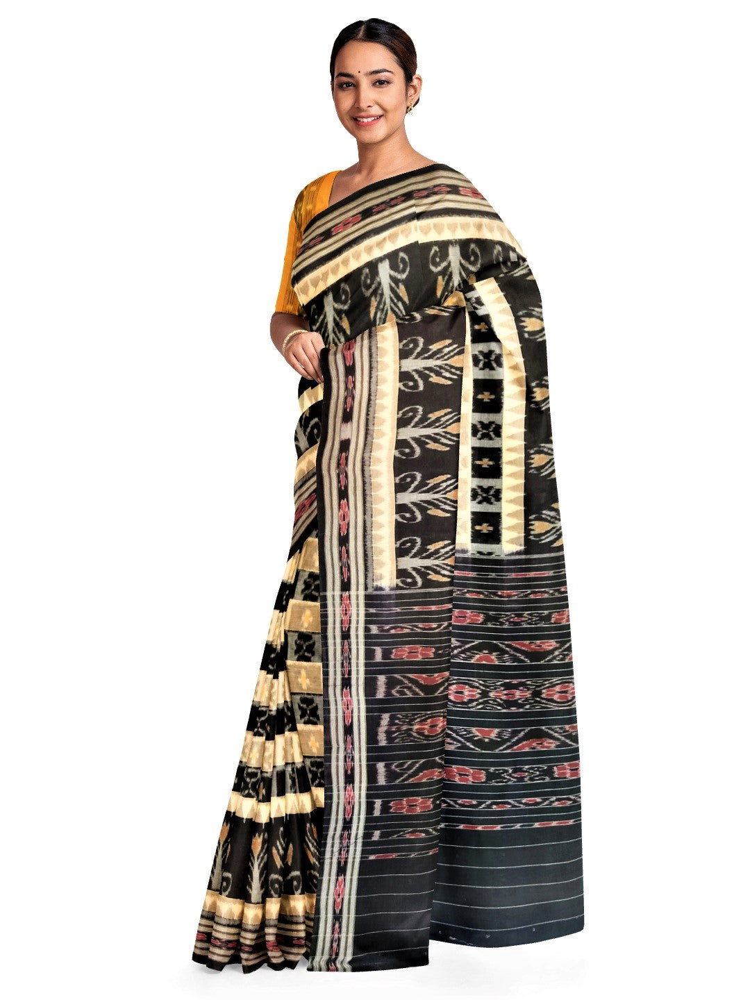 Hyco design Cotton Odisha Ikat saree with sambalpuri ikat blouse piece