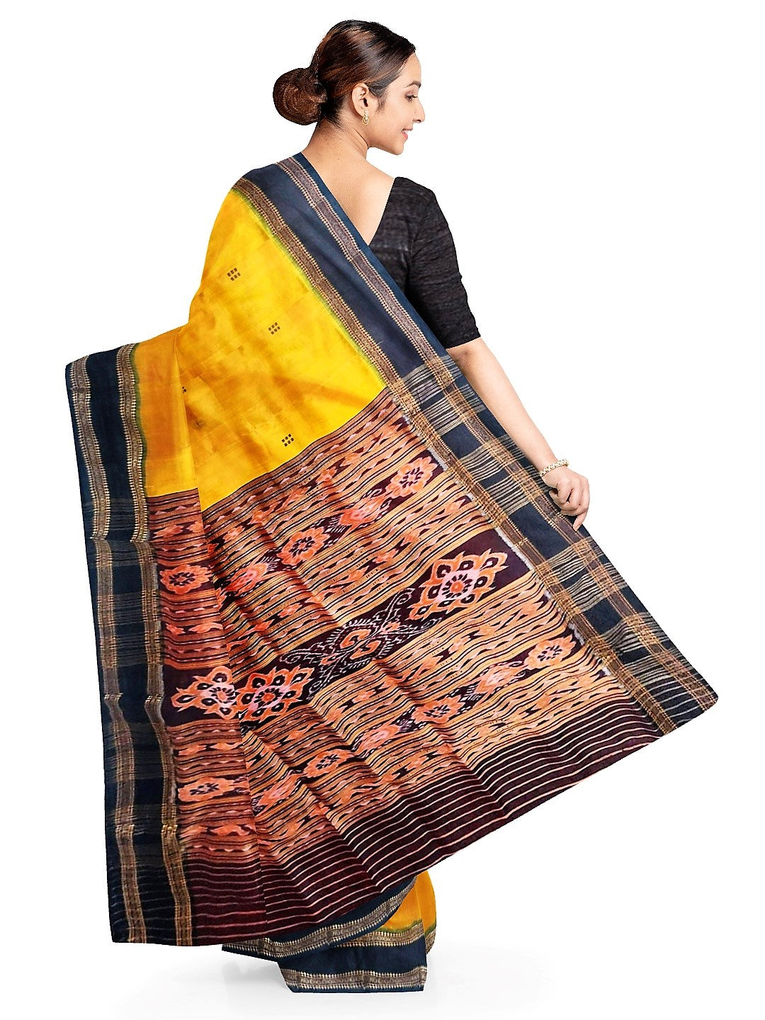 Golden Odisha Khandua Silk Saree