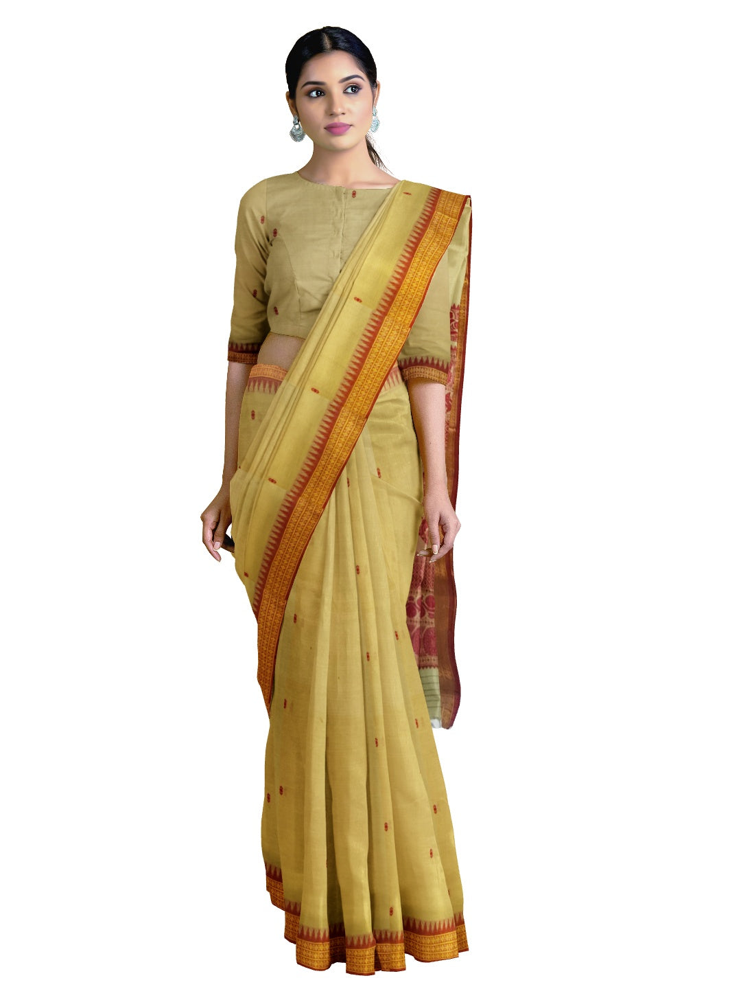 Bapta cotton Odisha Ikat saree with blouse piece
