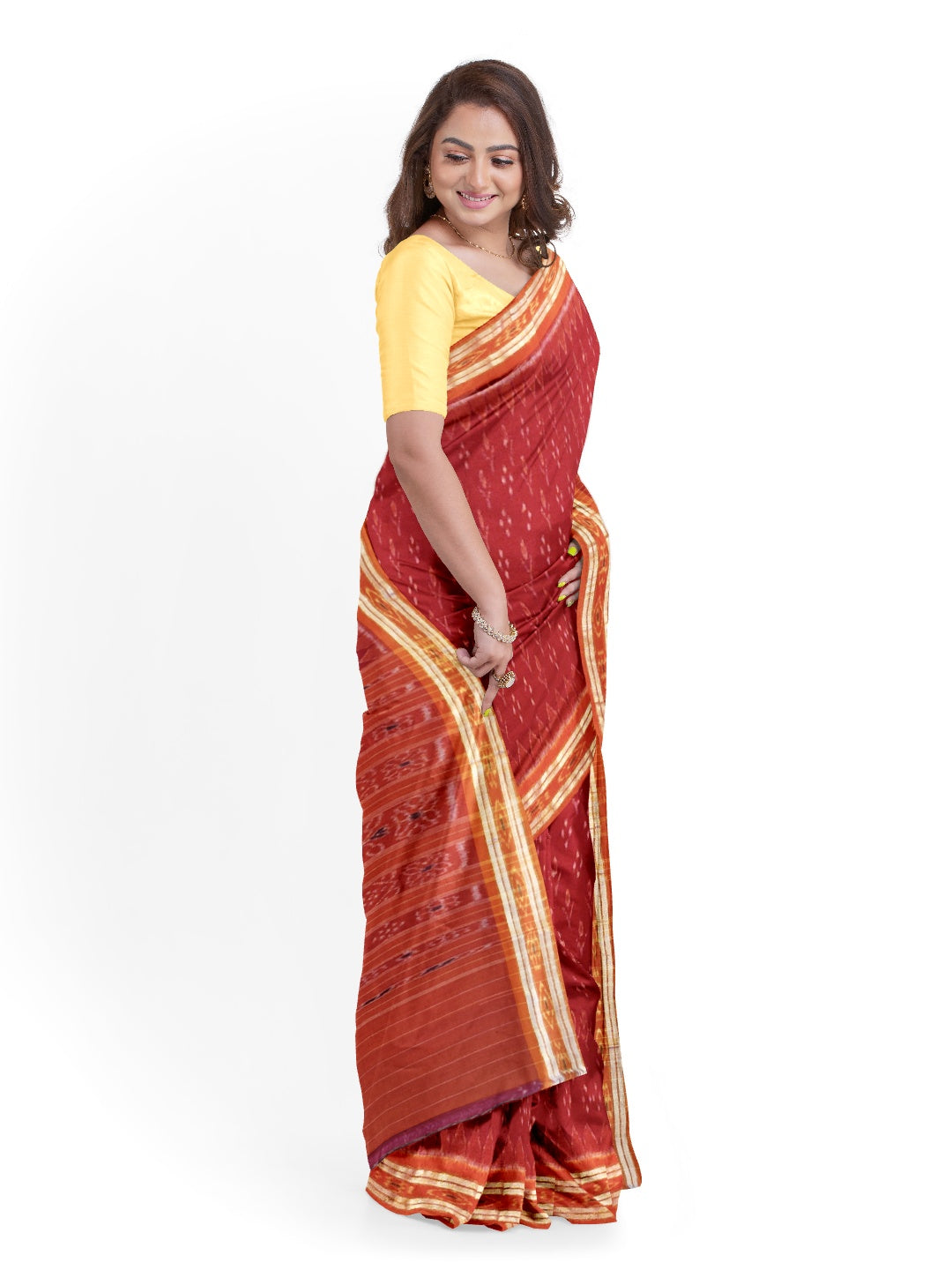Red and Orange Cotton Odisha Ikat saree