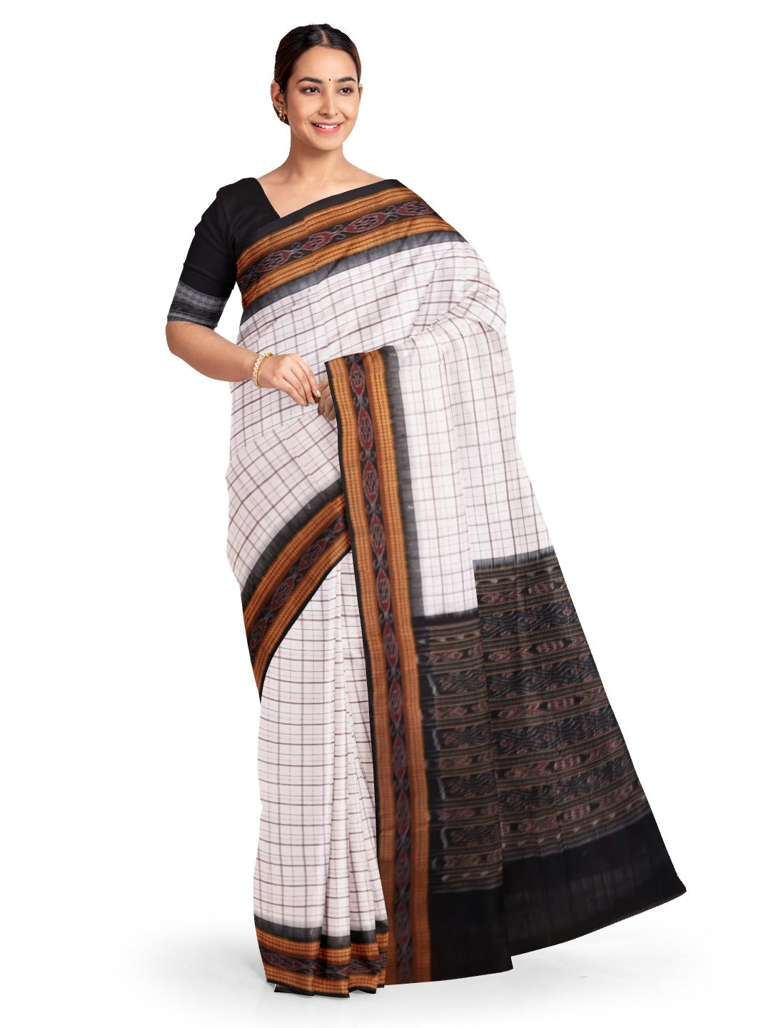 Pure Silk White Sambalpuri Handloom Ikat Saree: Traditional Elegance –  Luxurion World