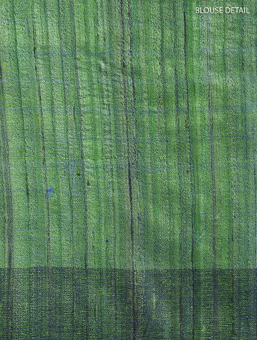 Blue and Green Patli Tussar Ghicha Silk Sambalpuri Ikat Saree - Crafts Collection